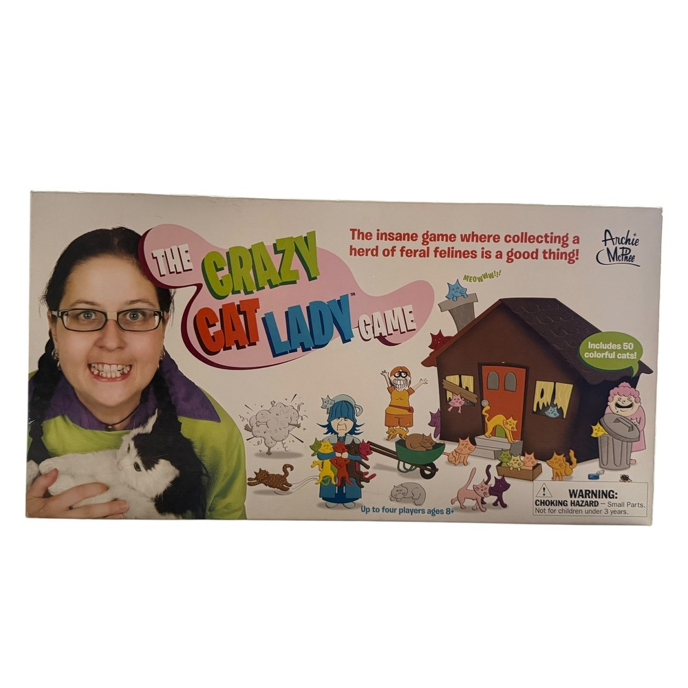 Archie McPhee The Crazy Cat Lady Game Complete 50 Cats Novelty Board Game